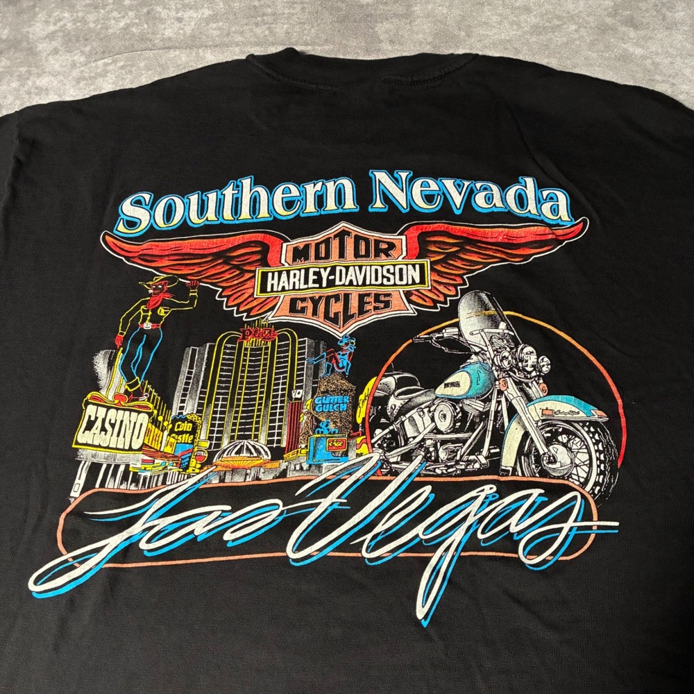 Vintage 1999 Harley-Davidson Las Vegas T-Shirt XL Black Southern Nevada USA Made